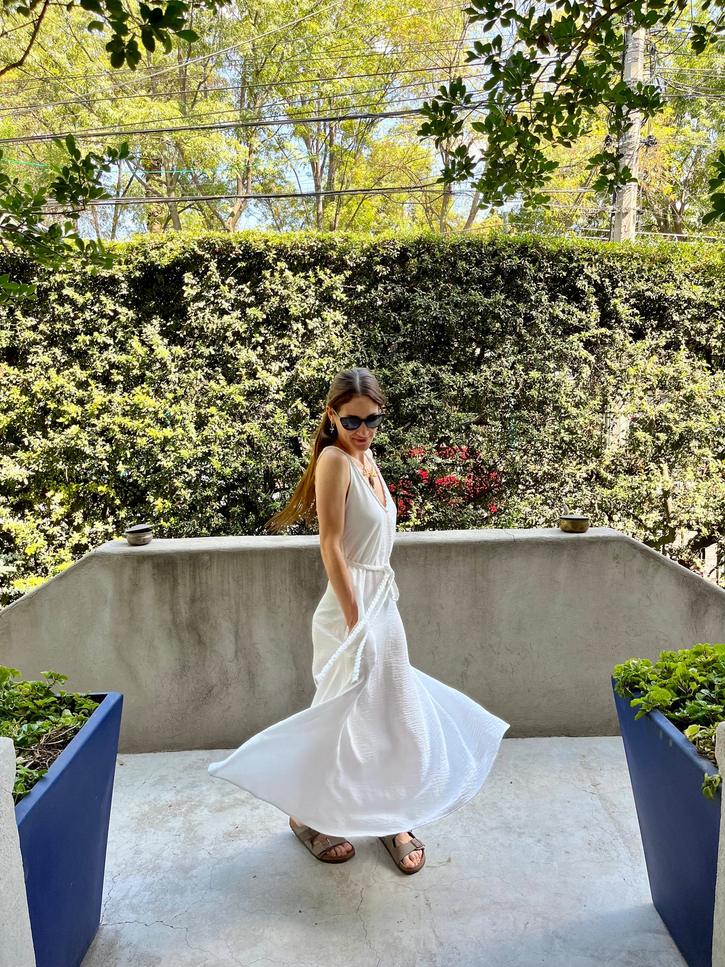 Vestido halter trenzado |blanco |