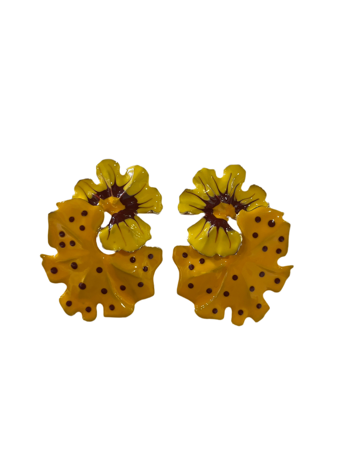 Arete flor pintada