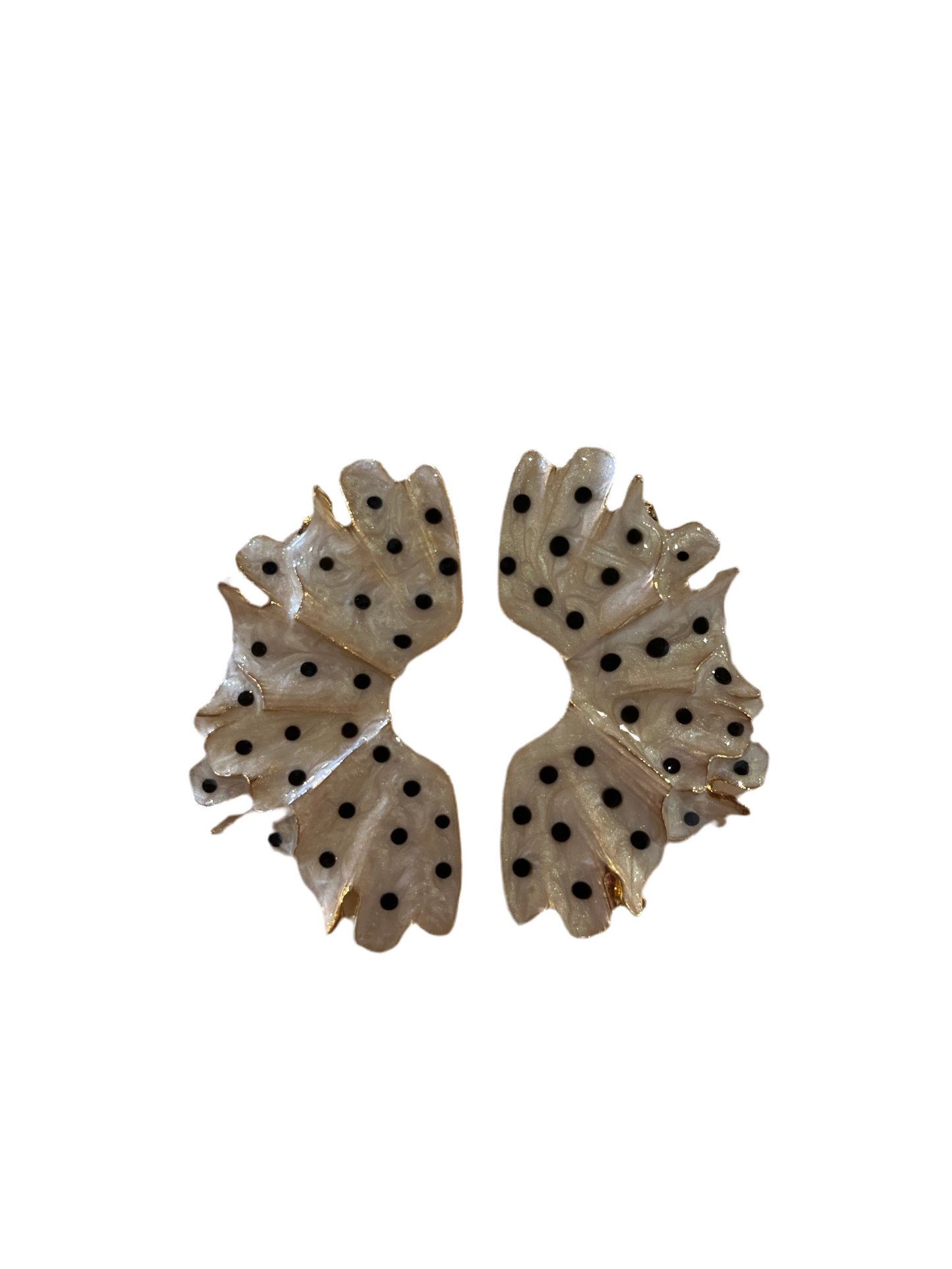 Aretes orquídea blanca con puntos