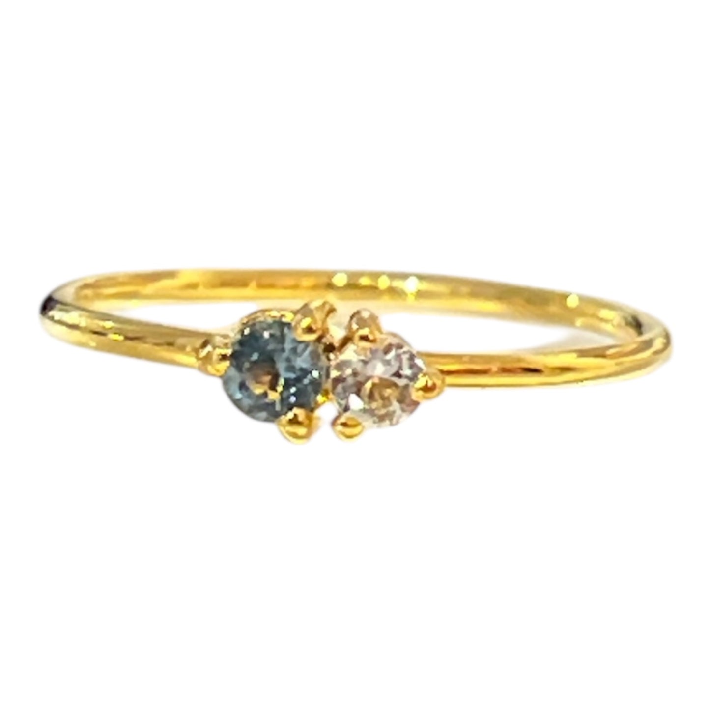Anillo dua topacio azul