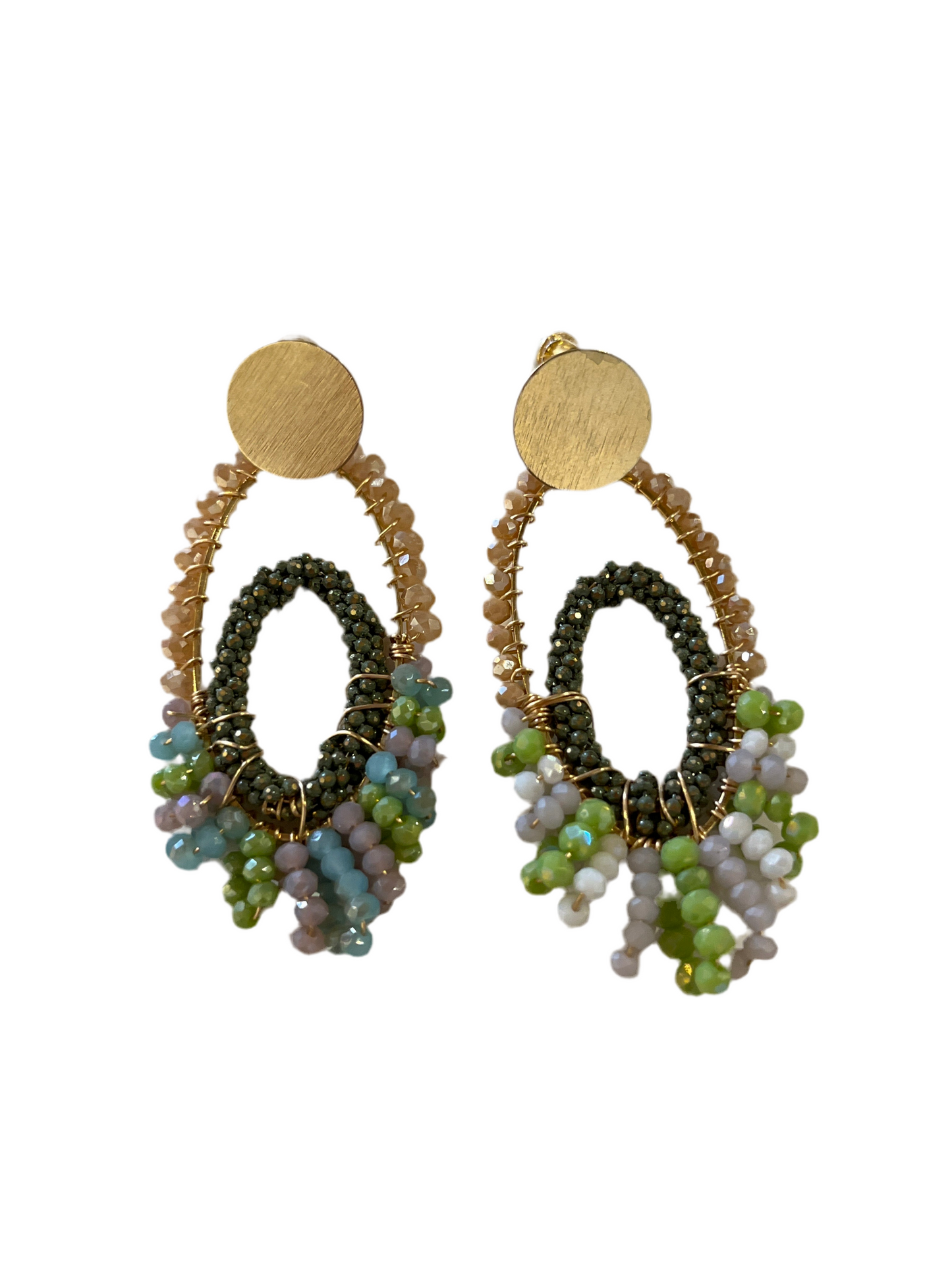 Aretes óvalos cristales