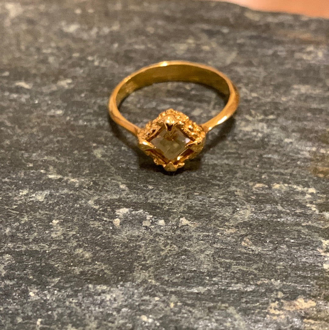 Anillo jardín con citrino