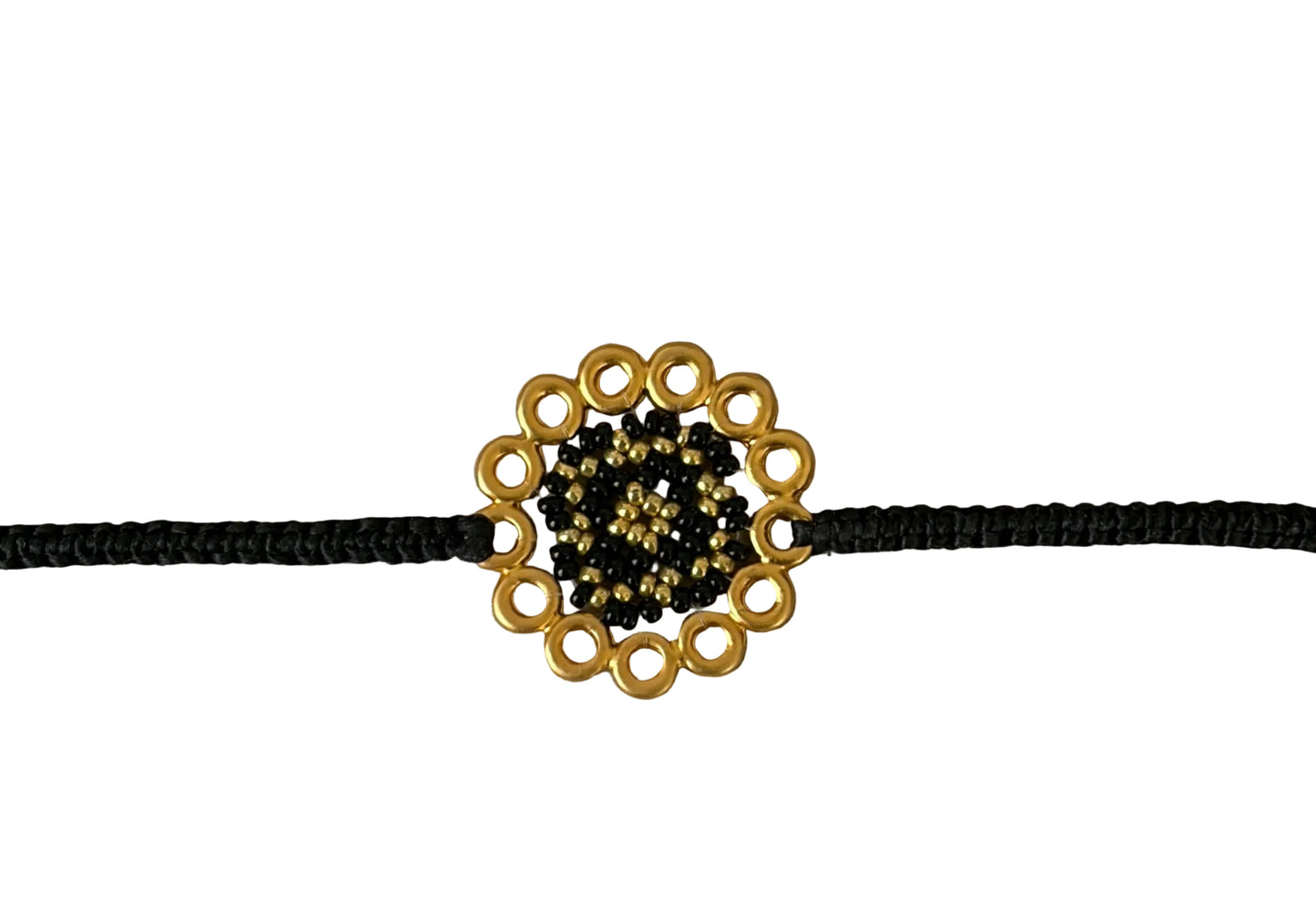 Pulsera macramé atrapasueños negra