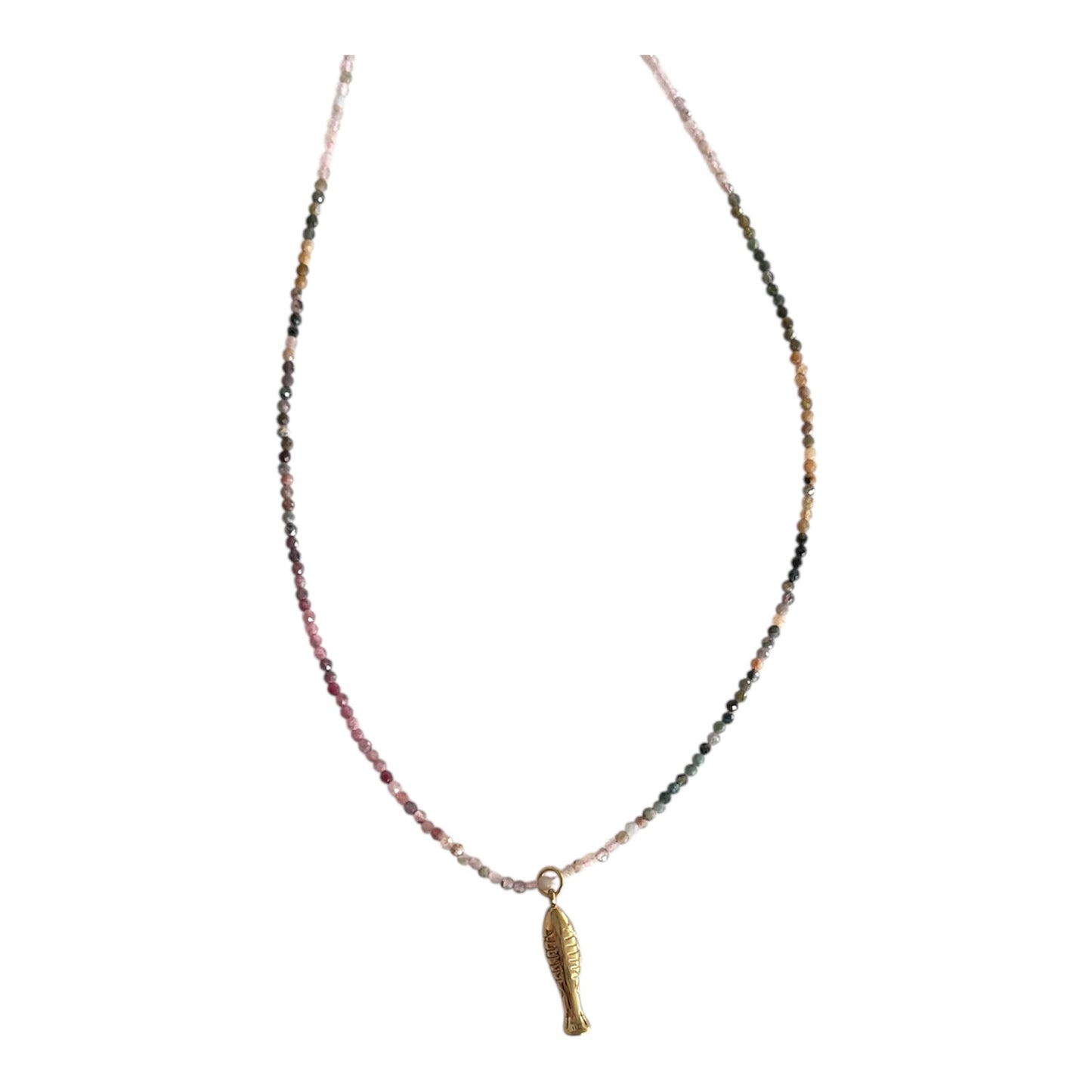 Collar pez piedras naturales
