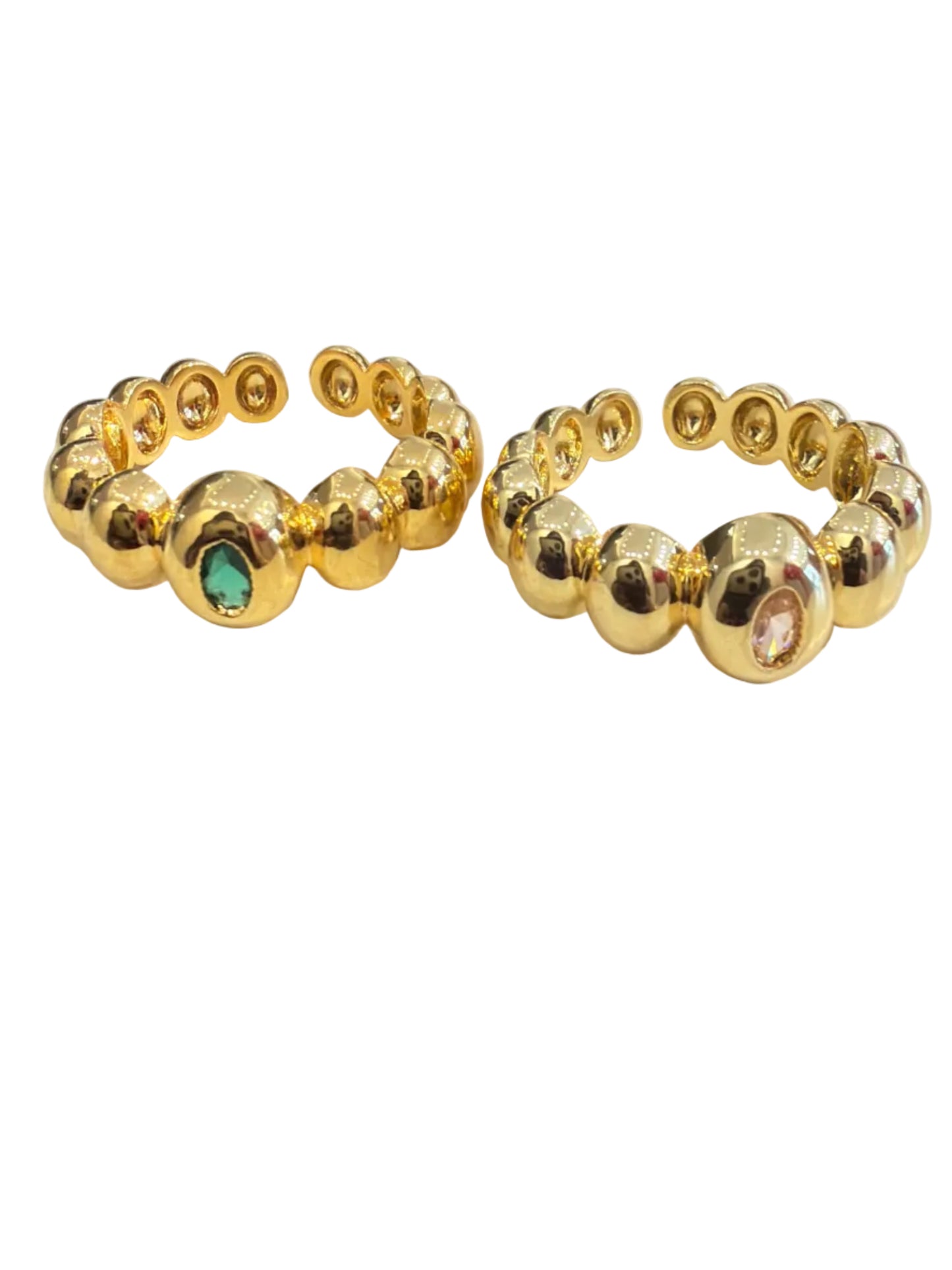 Anillo bolitas piedra