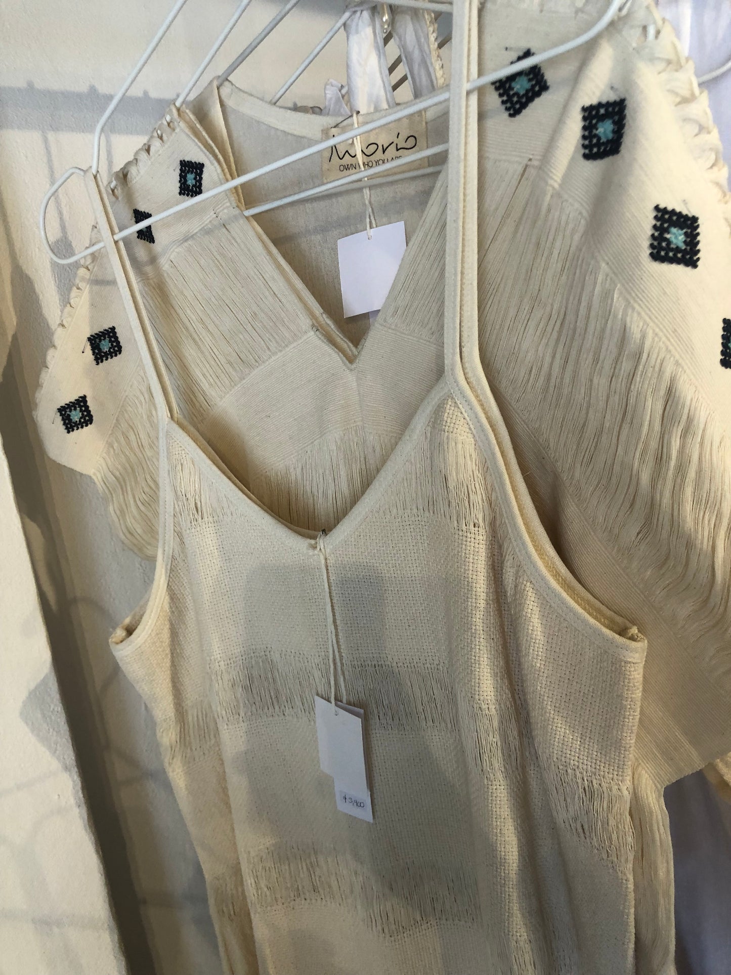 Vestido tirantes deshilado ivory