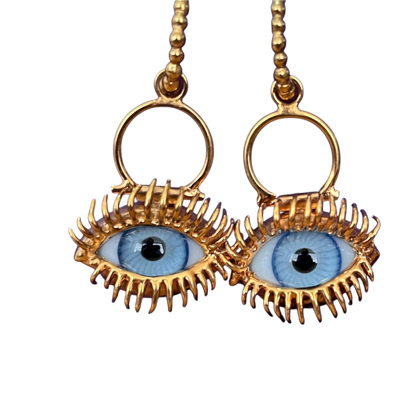 Arete ojo vidrio grande