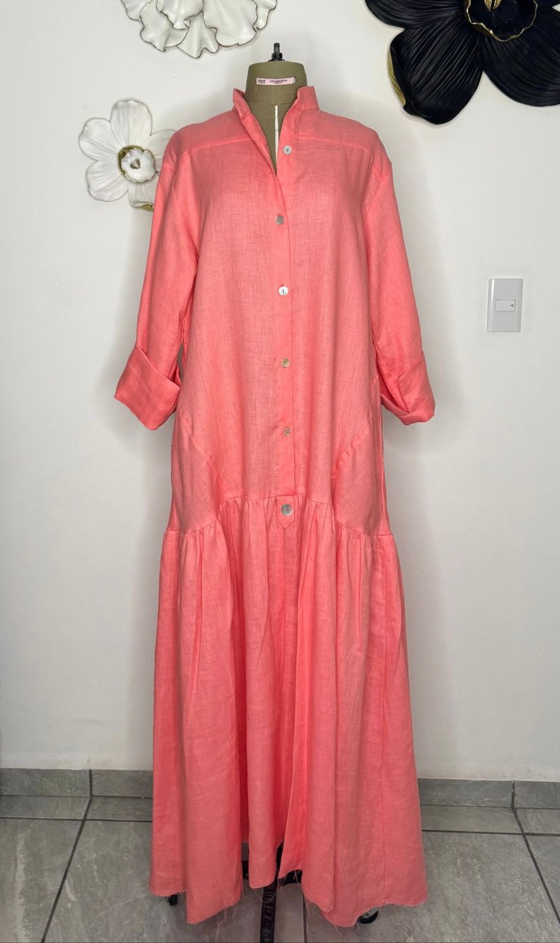 Vestido largo con botones