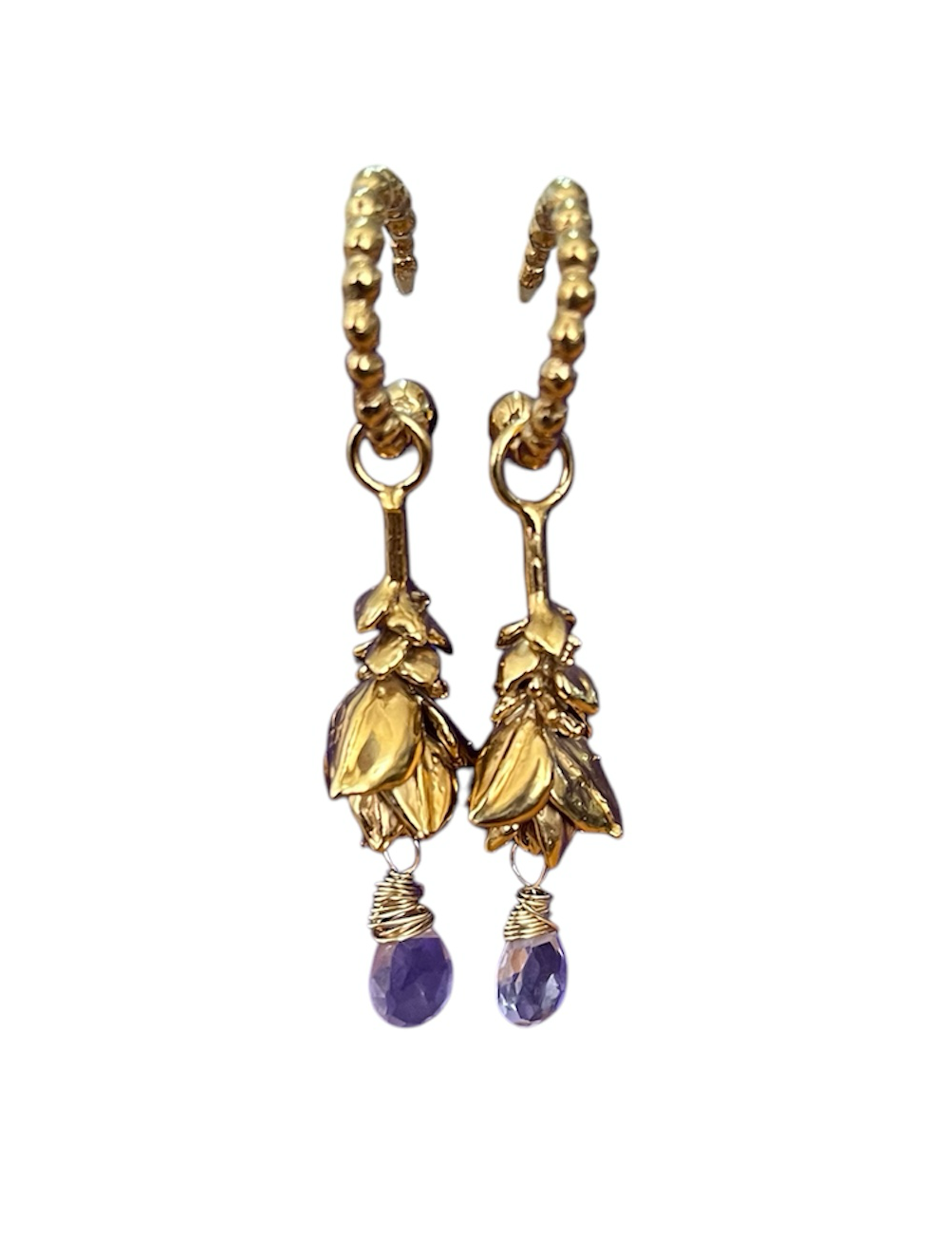 Arete lavanda con amatista