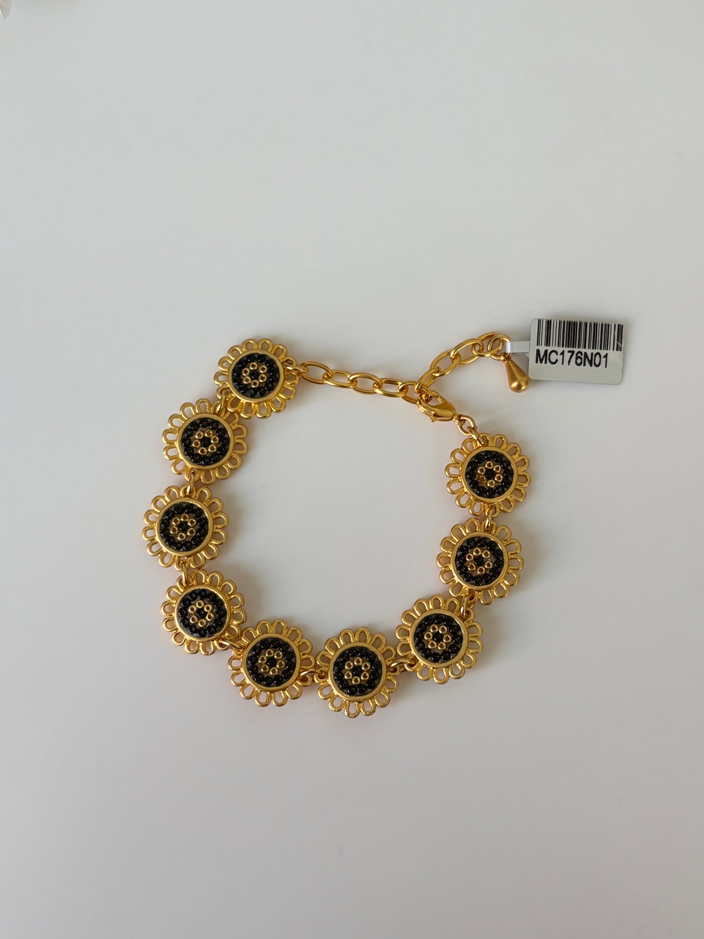 Pulsera 9 flor mini negro