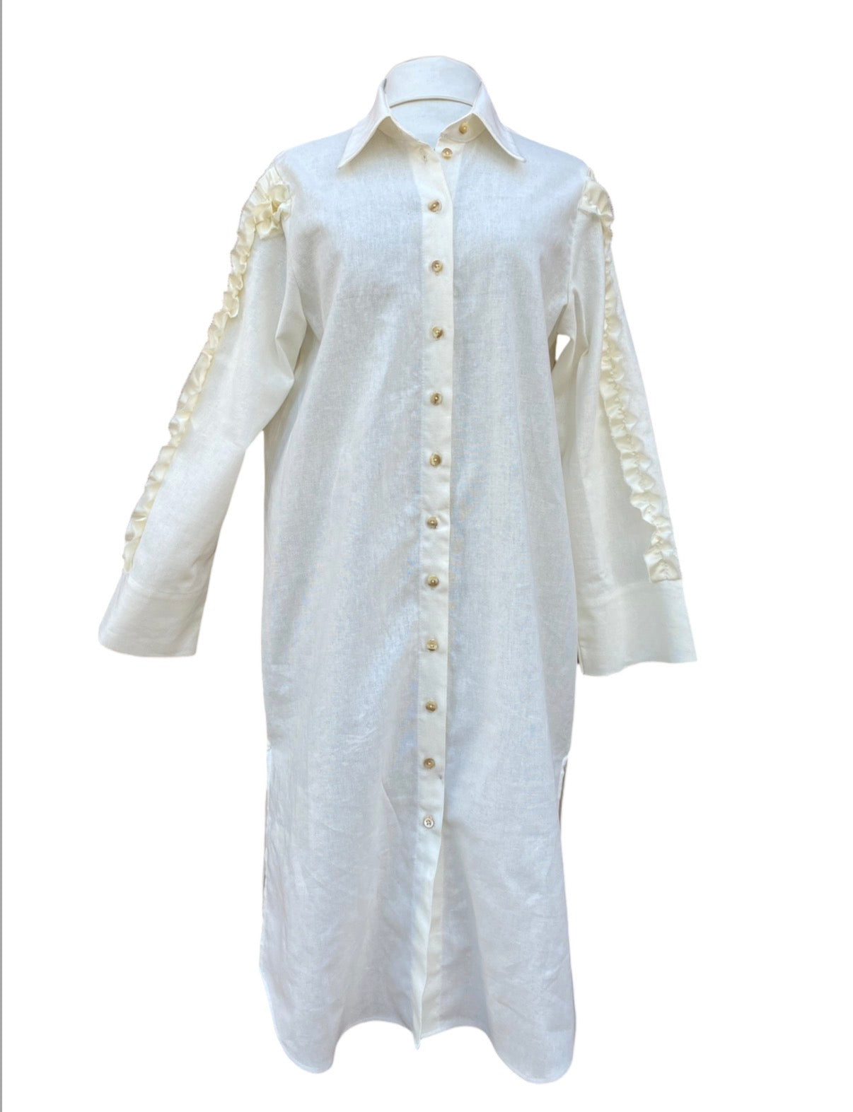 Vestido blanco fruncidos