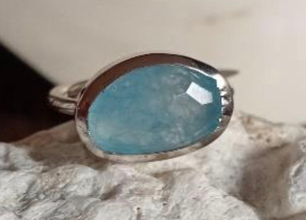 Anillo piedra Ágatha azul