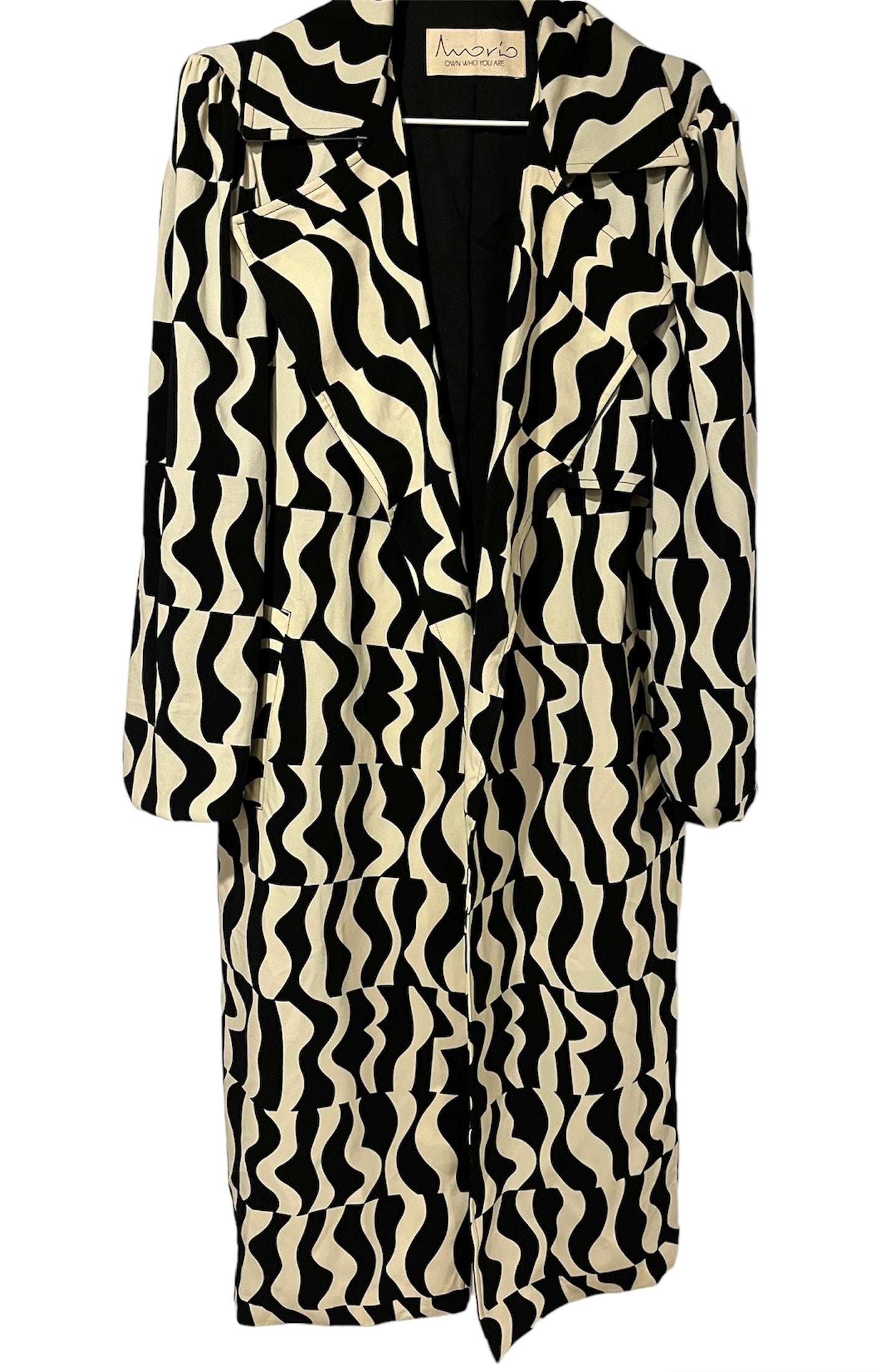 Gabardina ondas negro bco