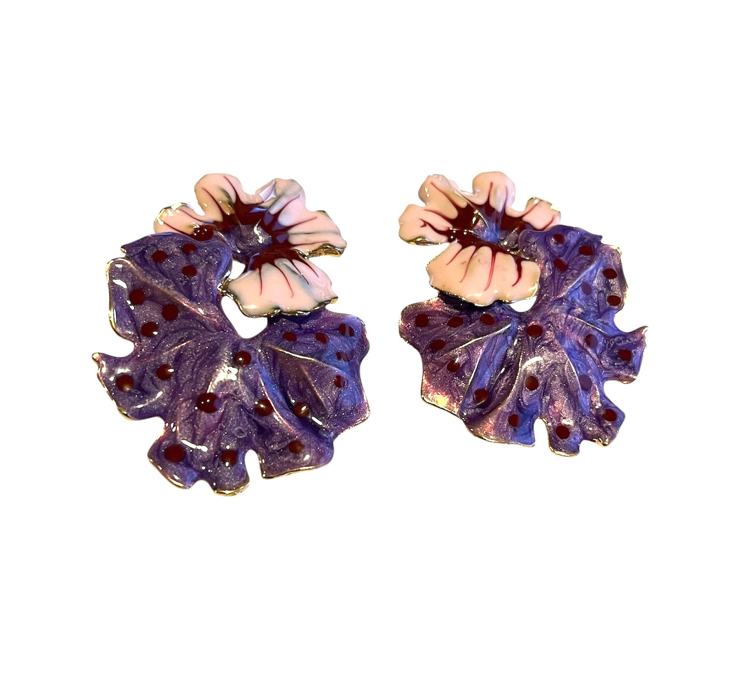 Arete flor pintada