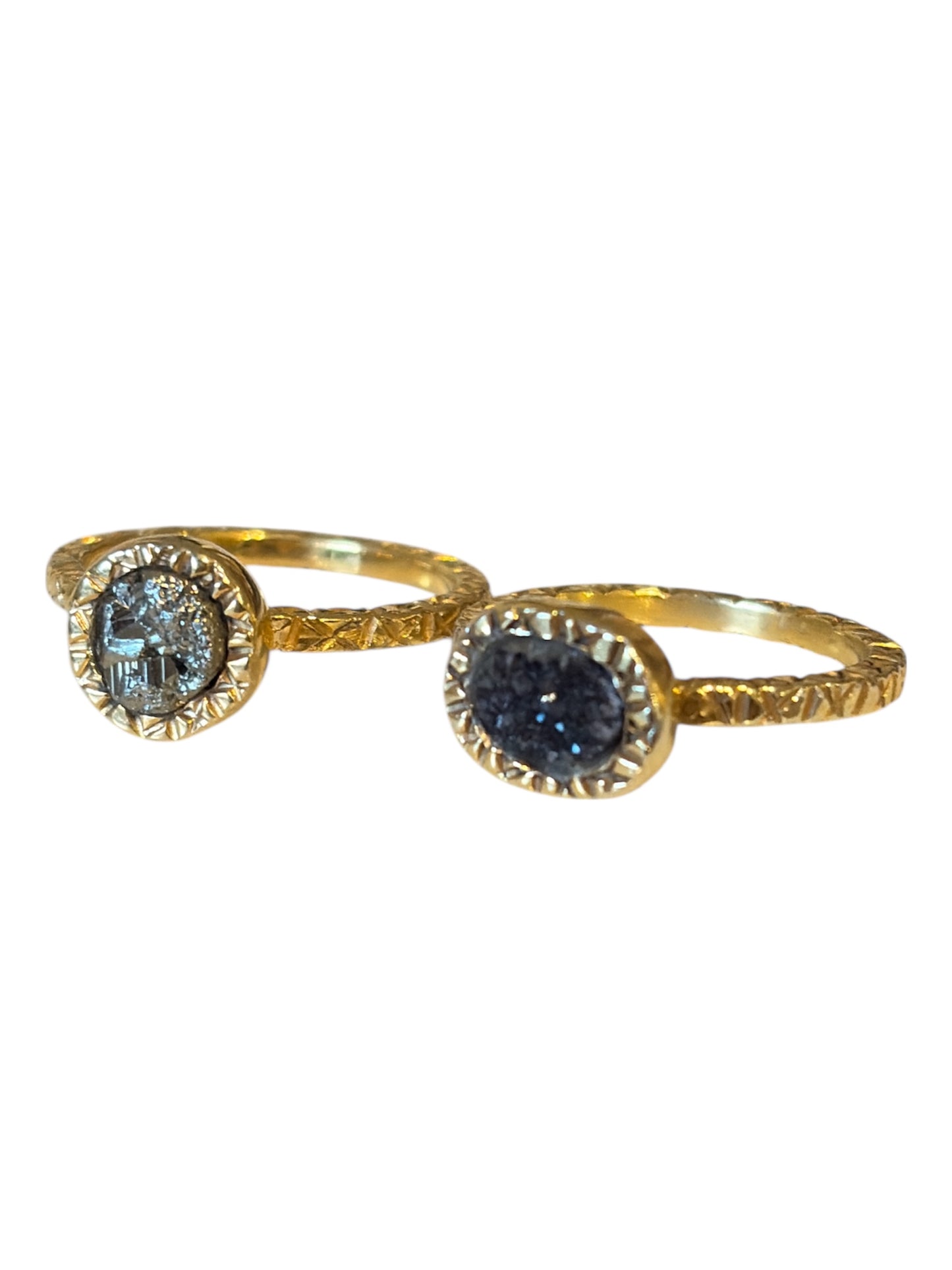 Anillo bisel grueso M dorado