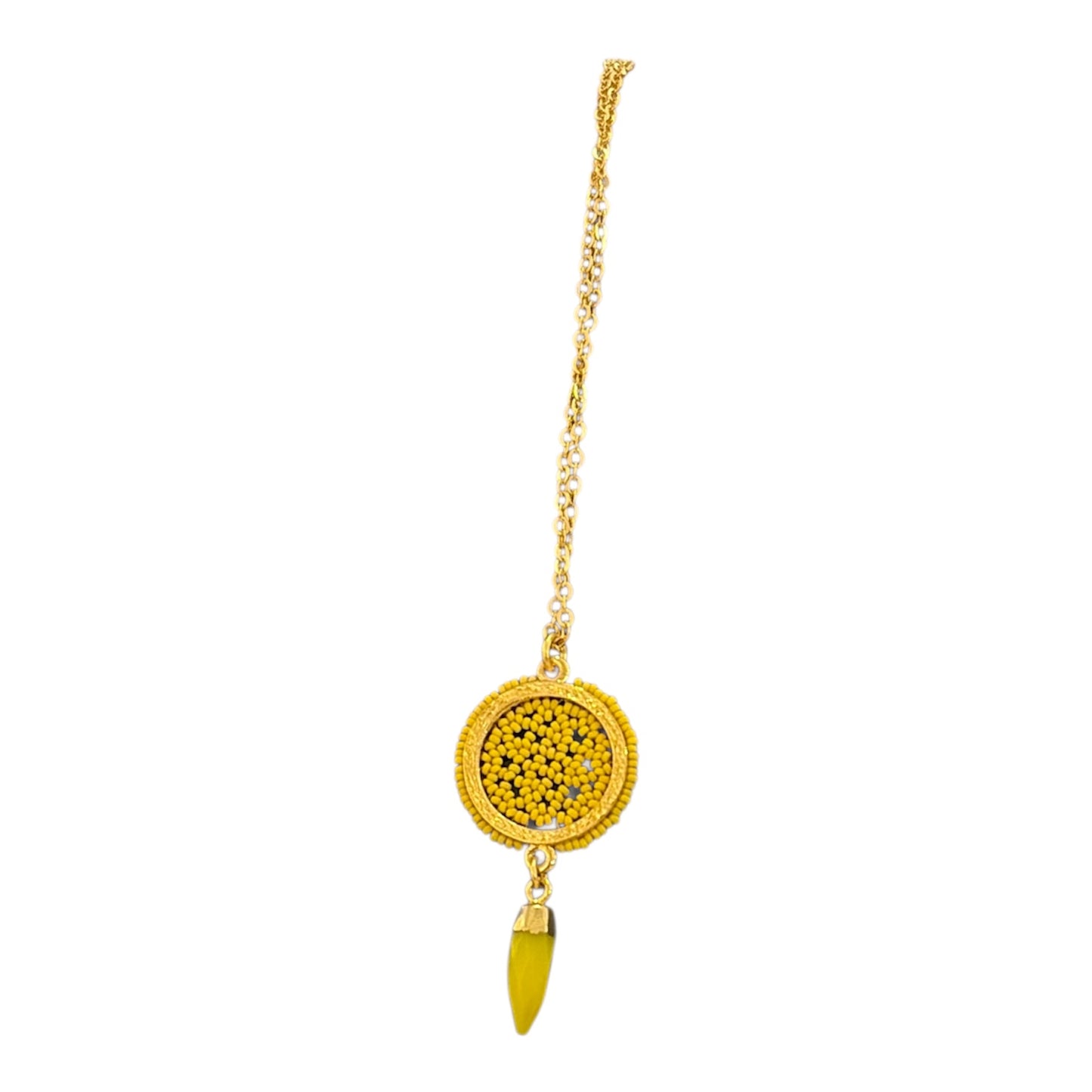 Collar círculo con cristal amarillo