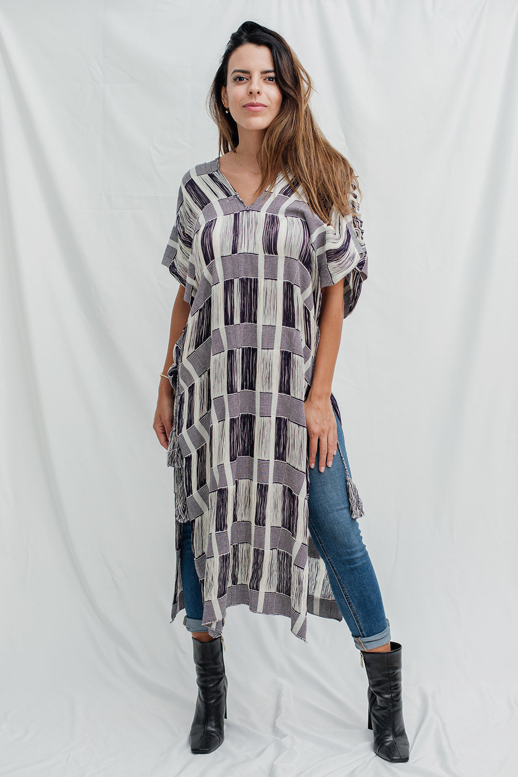 TÚNICA ROMA || Ivory con negro