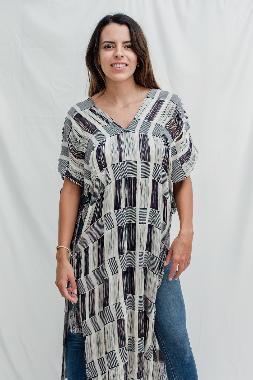 TÚNICA ROMA || Ivory con negro