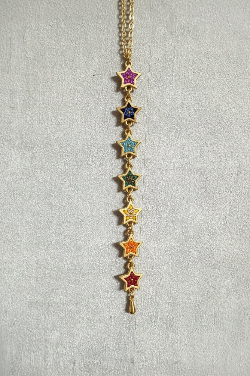 Collar estrella chica 7 color chakra