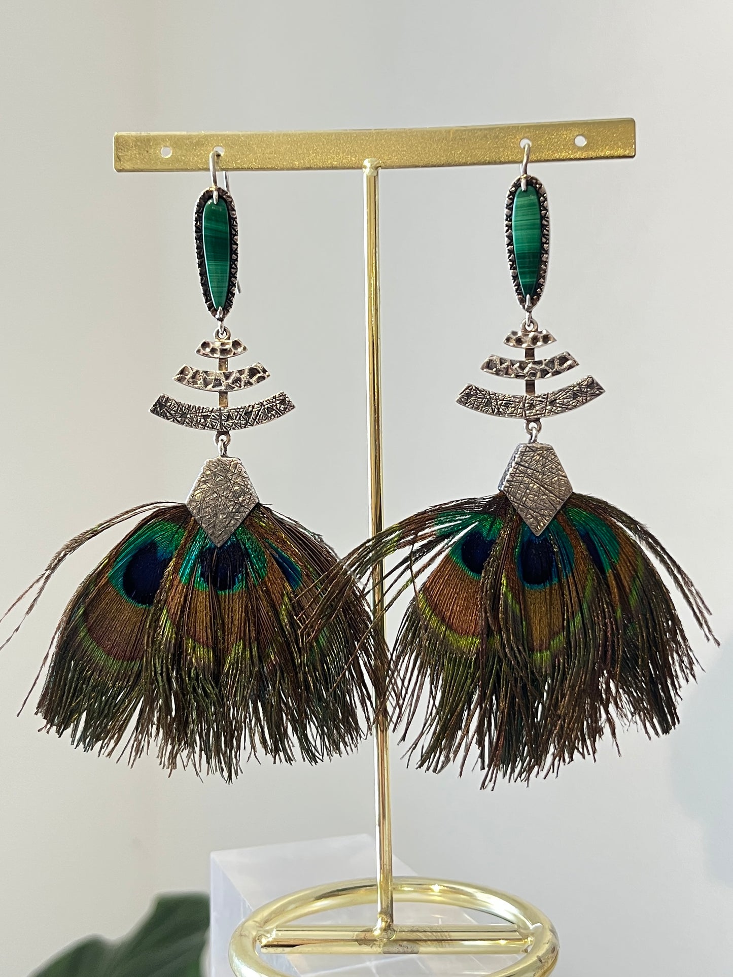 Aretes pavo real plata