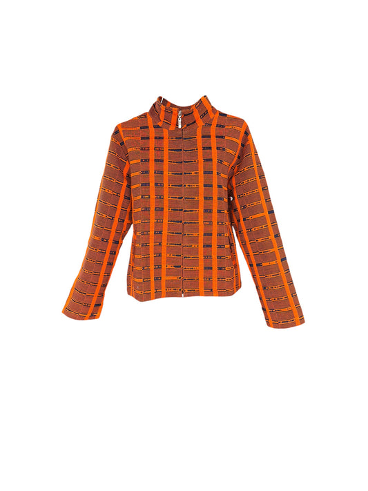 Chamarra telar mujer | naranja marino |