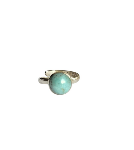 Anillo Larimar unión diamante