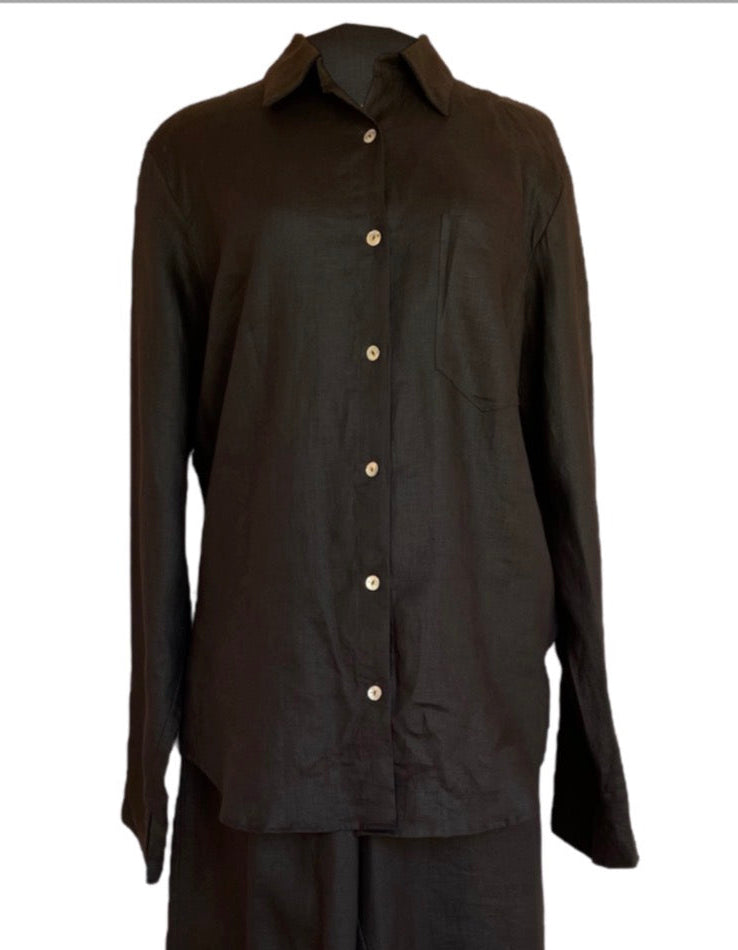 Camisa negro lino