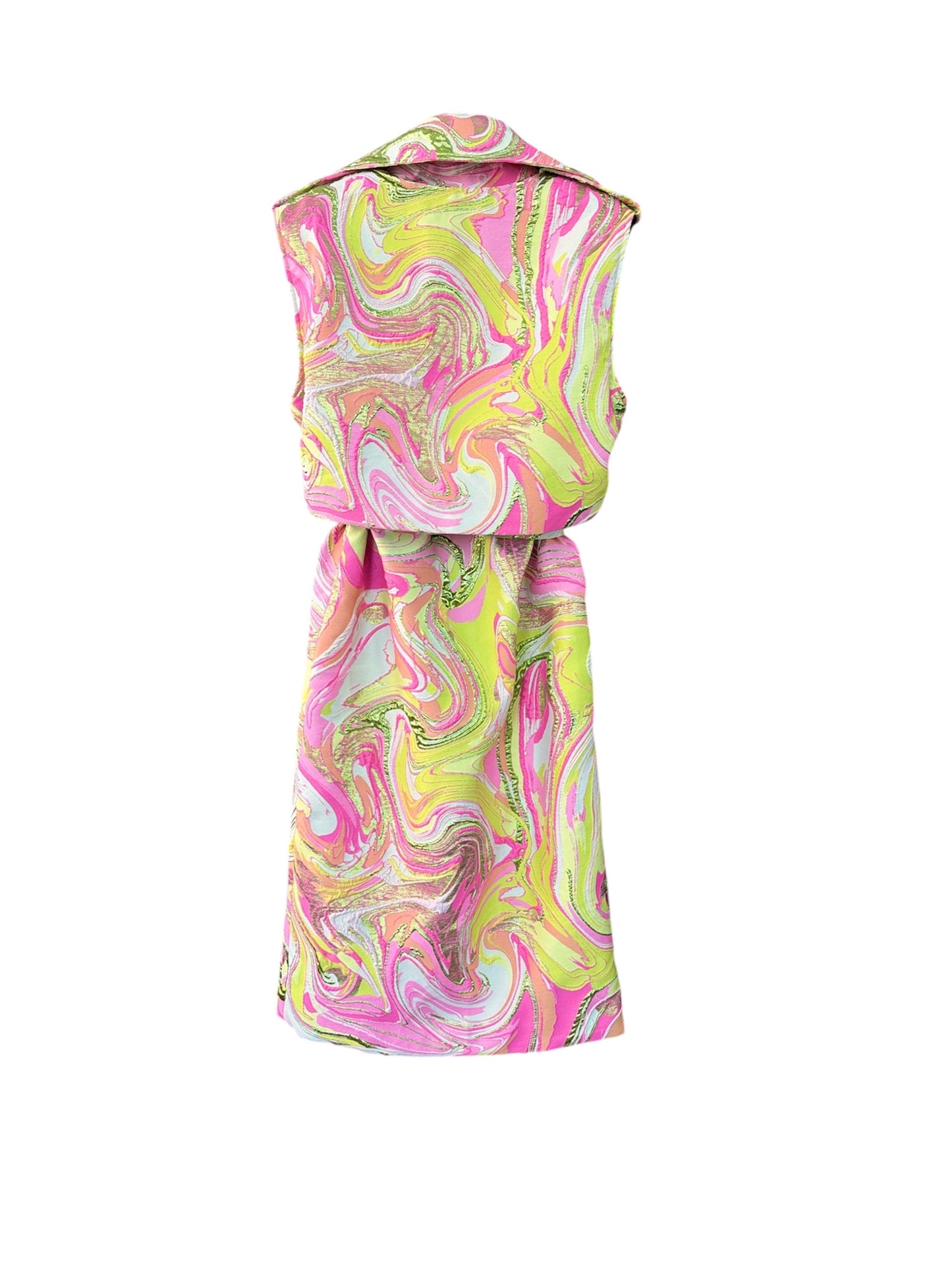 Gabardina chaleco rosa verde