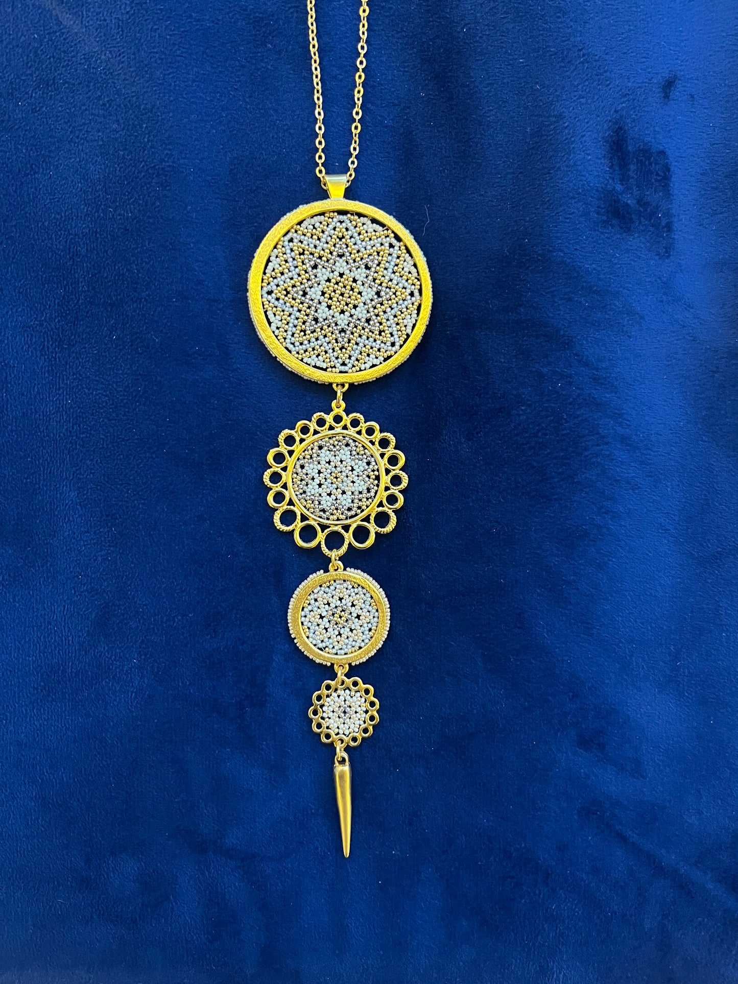 Collar grande con lanza aro atrapasueños