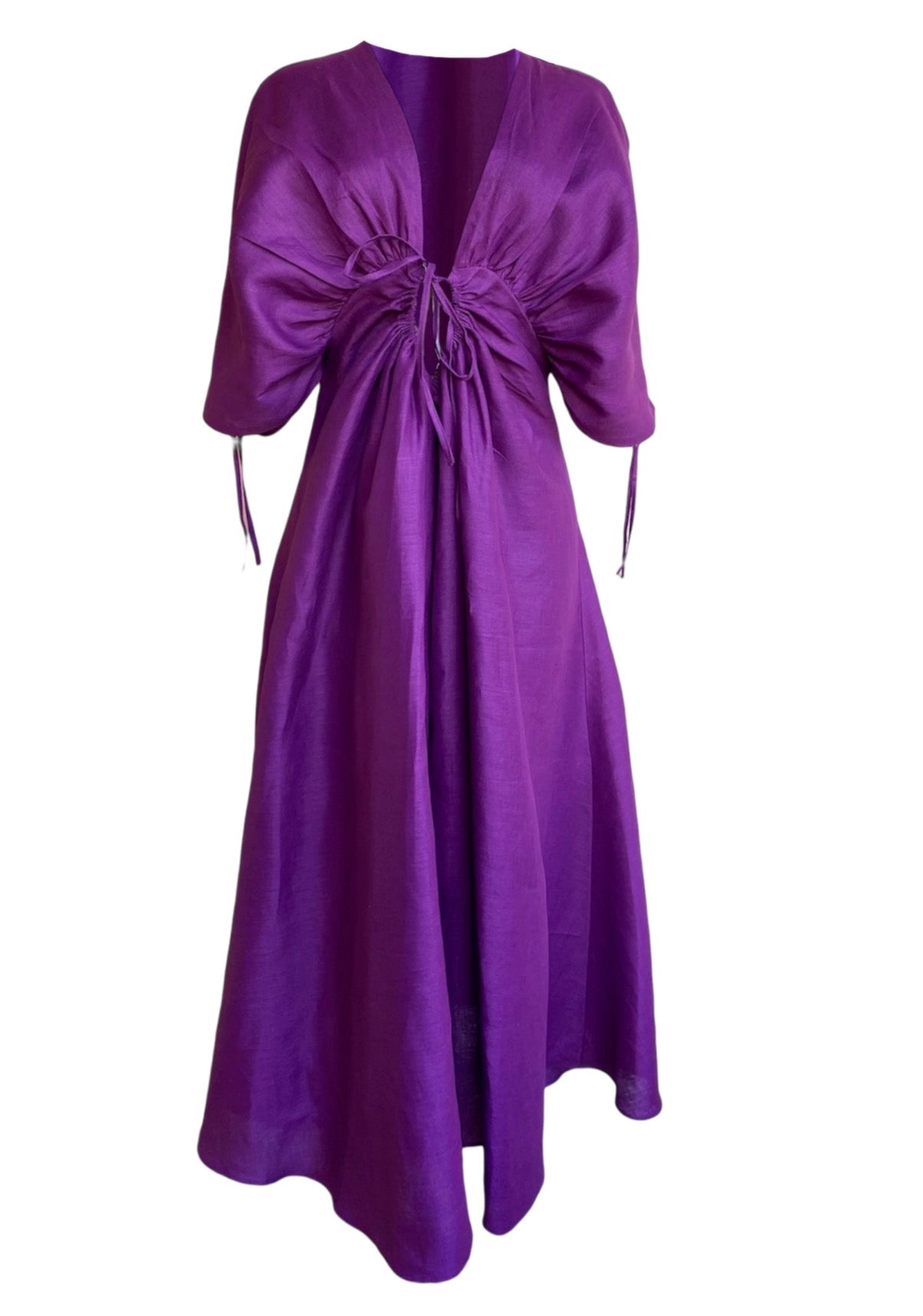 Vestido largo morado aguamarina