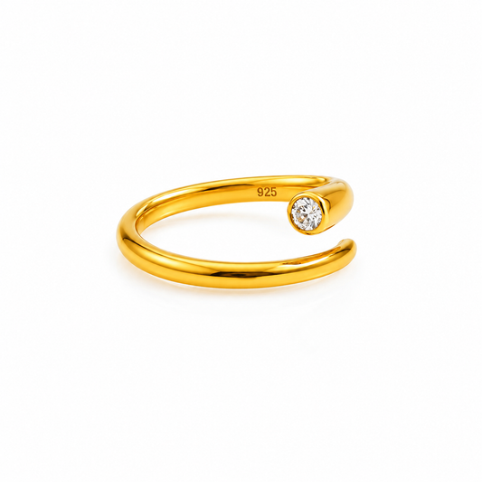 Anillo espiral circonia natural