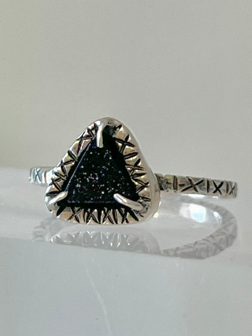 Anillo bisel grueso ch piedra venturina
