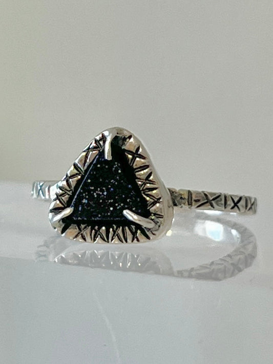 Anillo bisel grueso ch piedra venturina