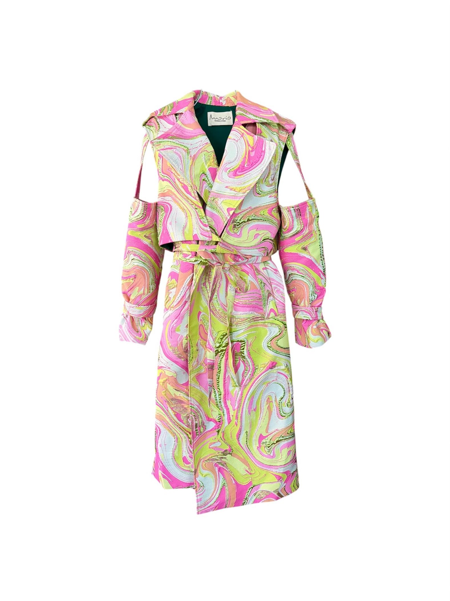 Gabardina chaleco rosa verde