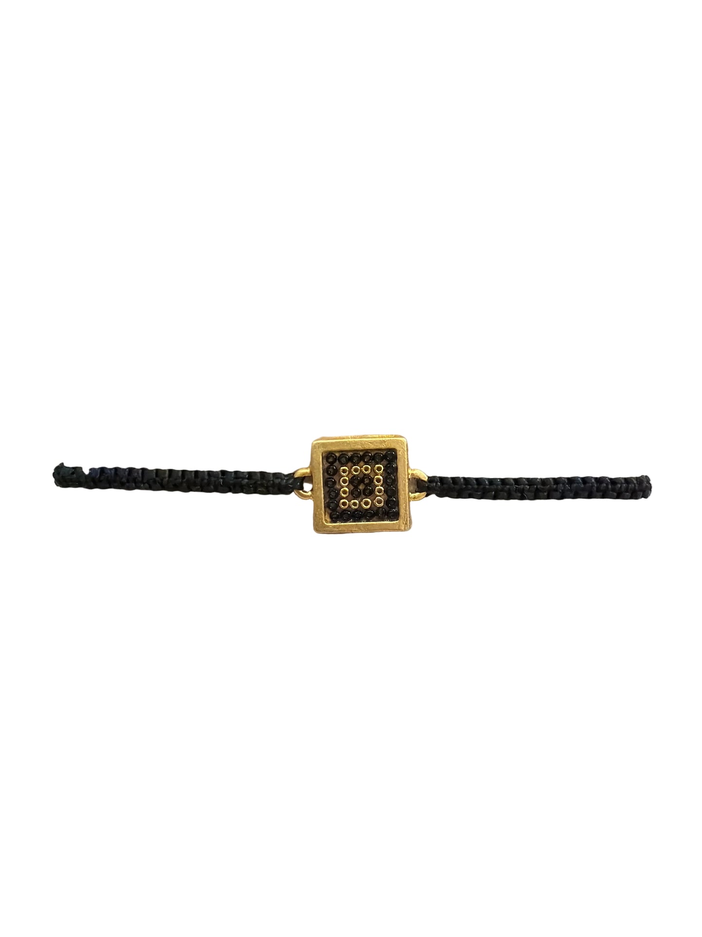 Pulsera macramé cuadro negro