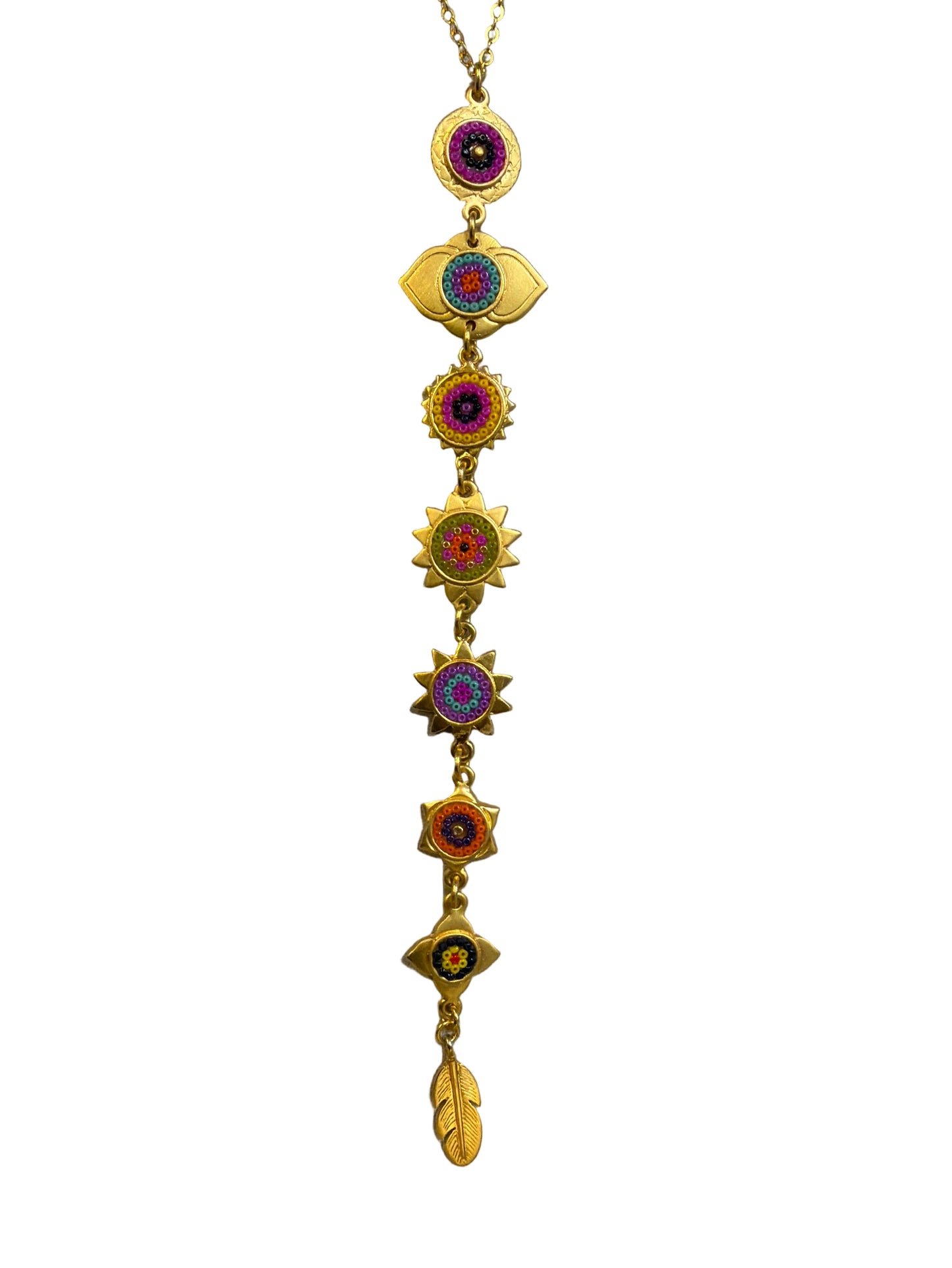 Collar chakras reales terminación en pluma