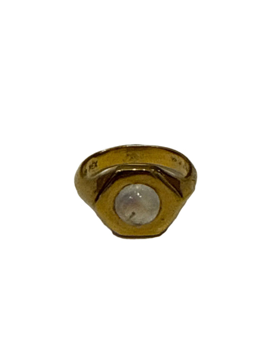 Anillo Hexágono piedra Luna