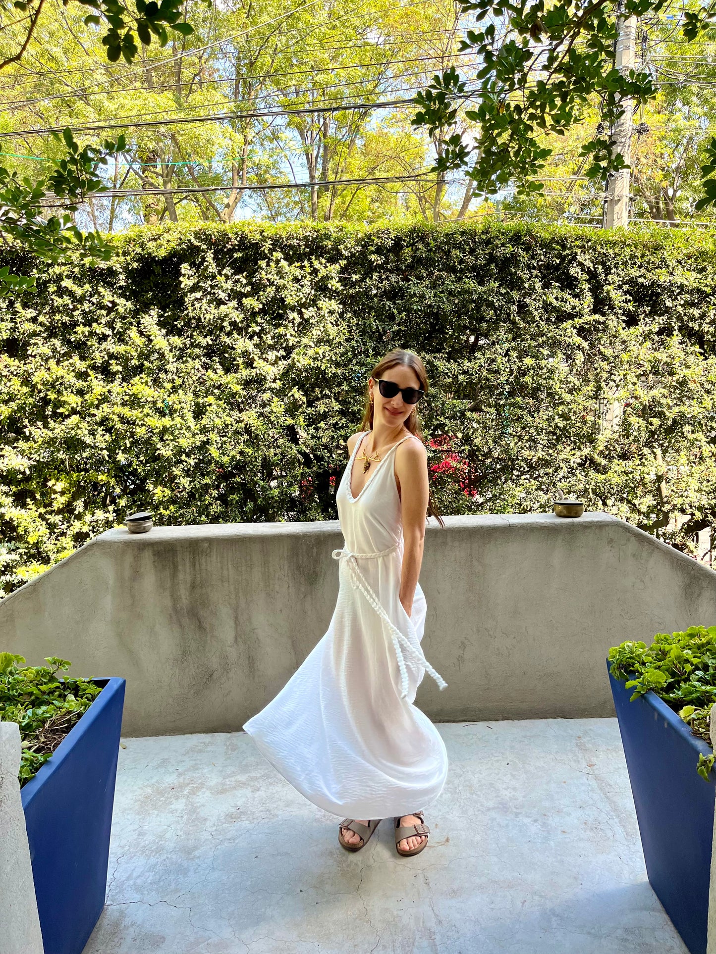 Vestido halter trenzado |blanco |