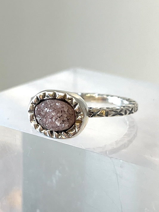 Anillo ópalo ch piedra druzzi