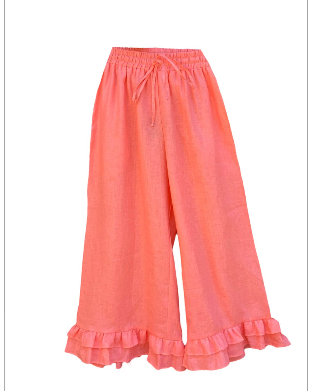 Pantalón rosa lino