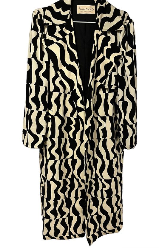 Gabardina ondas negro bco