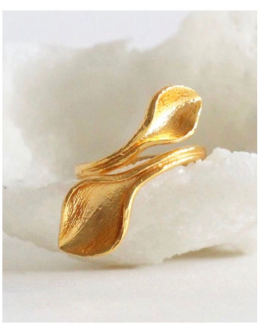 Anillo hoja tulipan