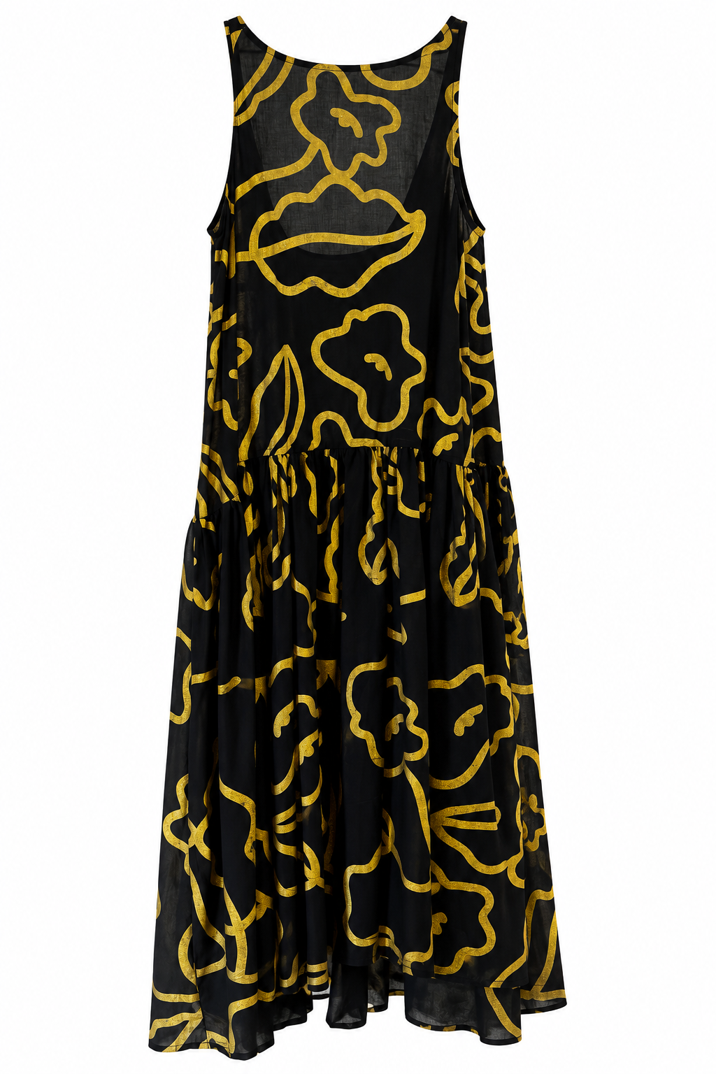 Vestido nave negro dorado