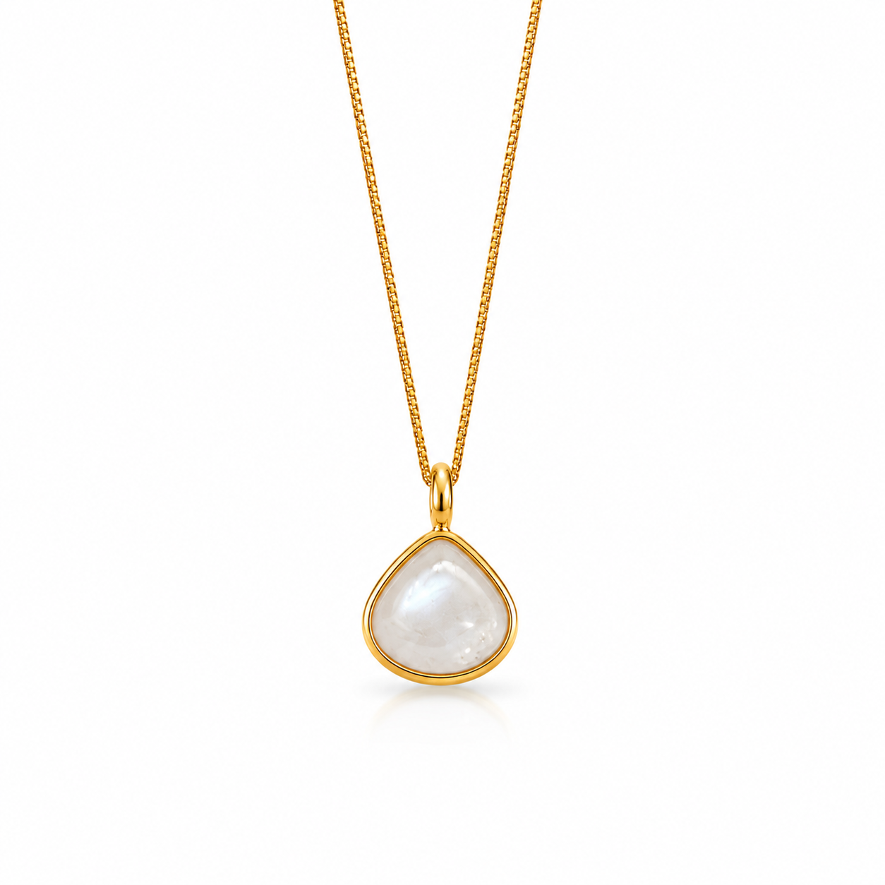 Collar minimal piedra Luna arcoíris