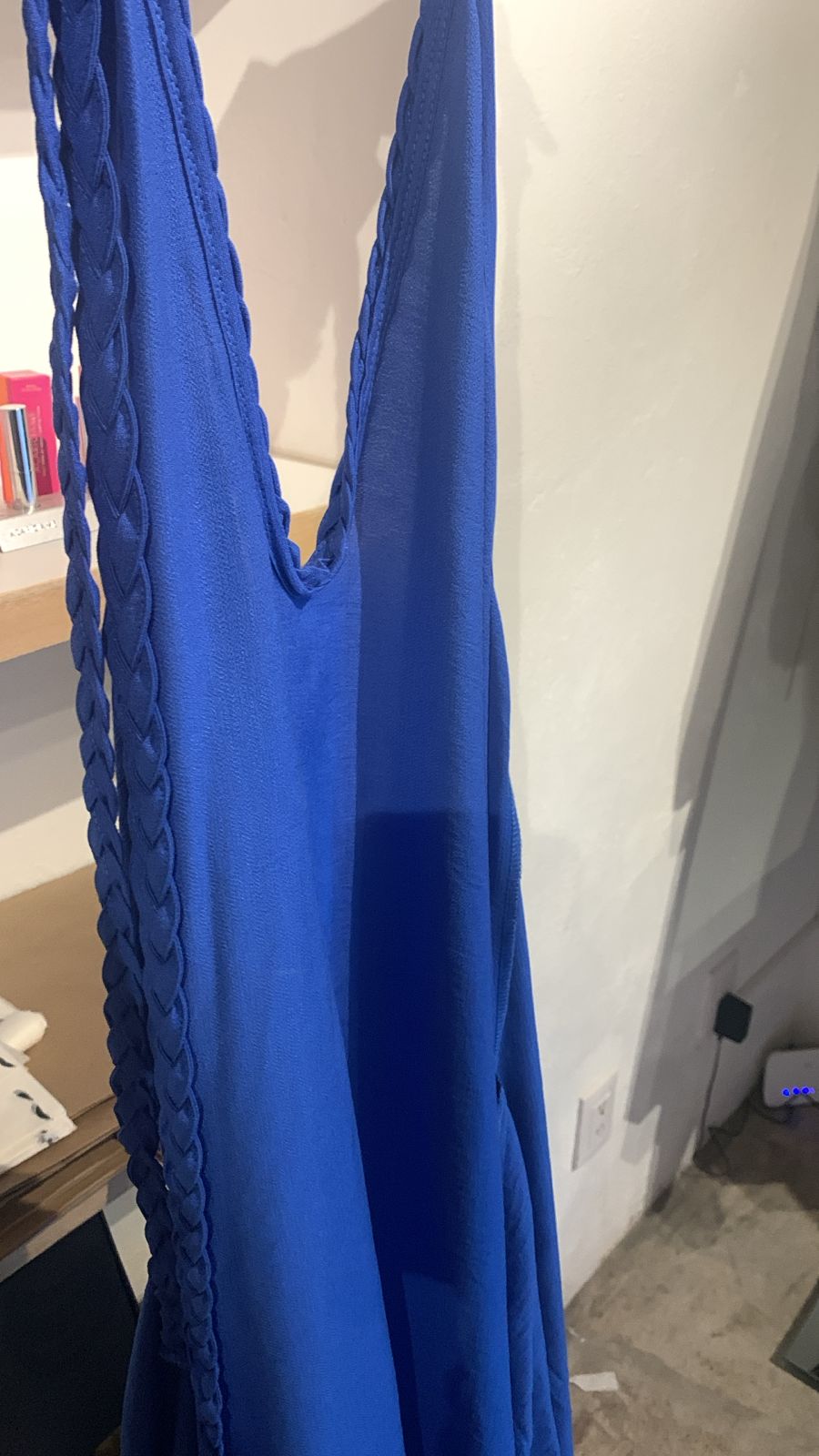 Vestido trenzado halter | azul rey