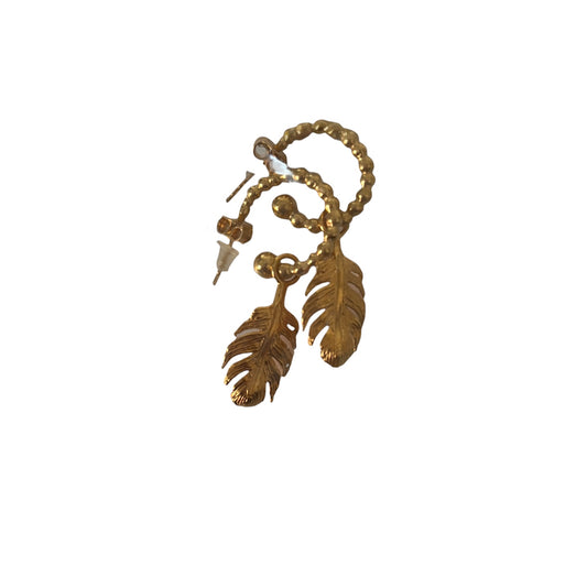 Arete pluma loro chica