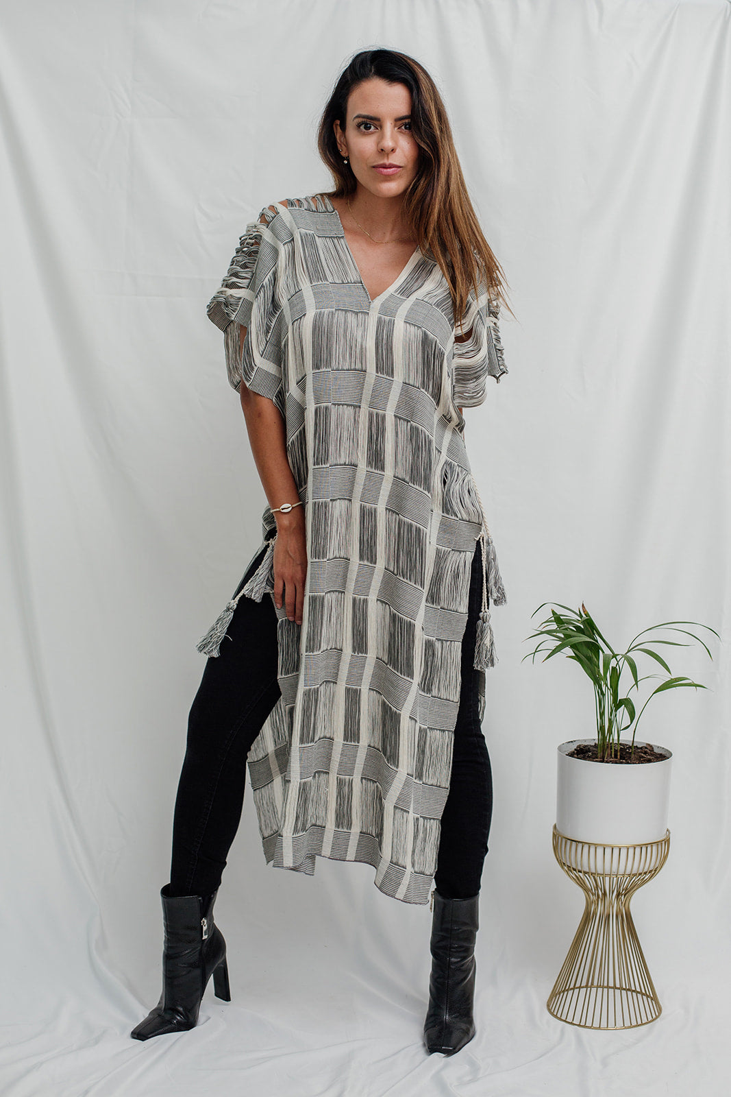 TÚNICA ROMA || Gris con ivory